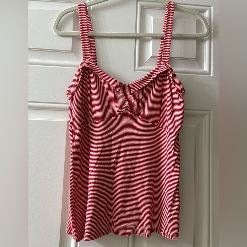 Free People Red and White Striped Tank Top